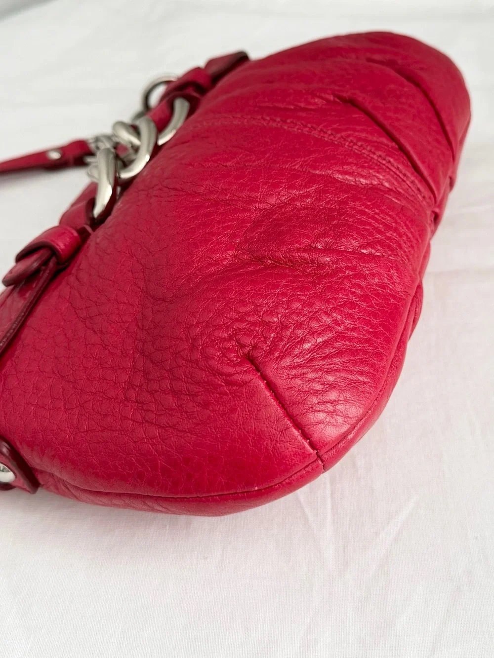 Vintage Coach Red Leather Mini Bag Wristlet